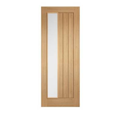 Oak Mexicano Clear Glazed Offset Internal Door Wooden Timber...